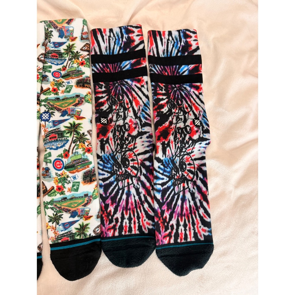 Stance Chicago Bears Cubs MLB NFL Tie Dye Crew Socks Bundle 3 Pairs Mens - Picture 4 of 8